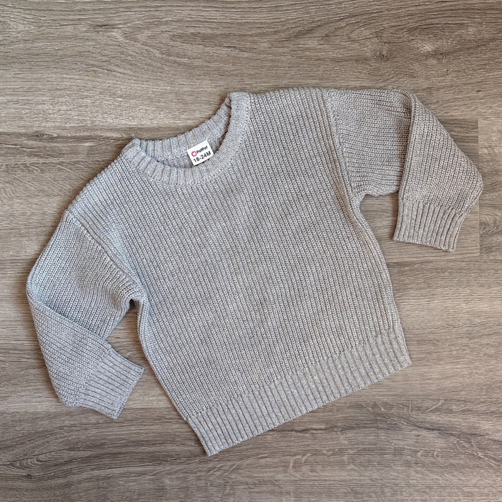 PatPat gray knit baby sweater